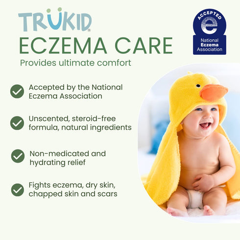 TruKid Natural Eczema Cream for Kids, 3.4oz, NEA-Accepted, Safe for Sensitive Skin, Unscented