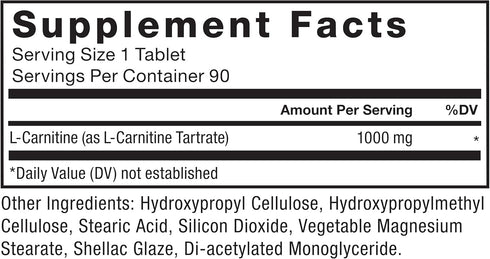 FORCE FACTOR L-Carnitine Supplement, L Carnitine Tartrate 1000mg Capsules to Convert Fat Into Energy