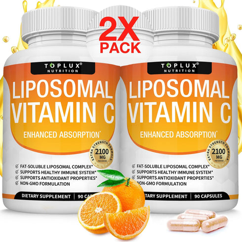 Liposomal Vitamin C 2100mg, High Absorption Fat Soluble VIT C for Immune Support, Collagen Booster, Antioxidant, Vegan