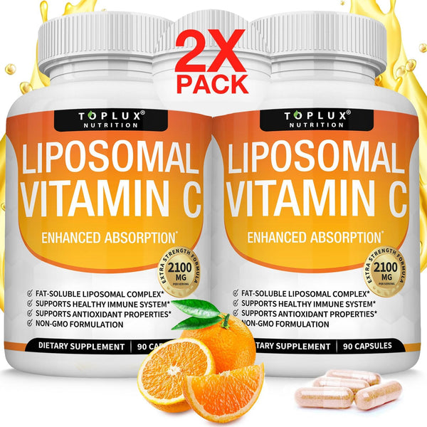Liposomal Vitamin C 2100mg, High Absorption Fat Soluble VIT C for Immune Support, Collagen Booster, Antioxidant, Vegan
