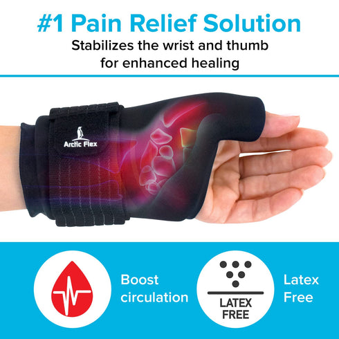 Arctic Flex Wrist Ice Pack Wrap - Extra Strength Hot & Cold Therapy - Reusable Sleeve for Pain Relief