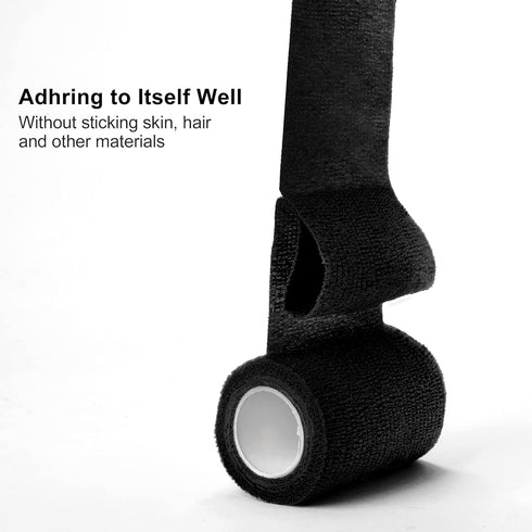 SUPERBE 2 inch 5 (2 Inch, 24-Black) Self Adhesive Bandage Wrap Tattoo Grip Tape x Yards Cohesive Bandage Wrap Medical
