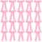 Hipcheer 20 Pcs Collegiate Style Cheer Bows for Girls, Handmade Long Tail Skinny Ponytail Holders for Sports (Pink)