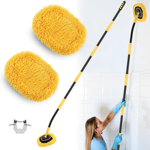 Wall Cleaner Mop,73Wall Mop Cleaner with Long Handle,Ceiling Dust Mop with 15