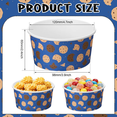LemonRoad 72 16 oz Pcs Monster Party Supplies Disposable Snack Cups Blue Monster Themed Party Ice Cream Cups for Yogurt