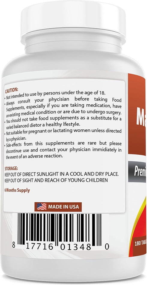 Best Naturals Magnesium Oxide 500 mg, 180 Tablets