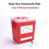 Alcedo Sharps Container, 2 Quart (3-Pack), Biohazard Needle and Syringe Disposal, Medical Grade