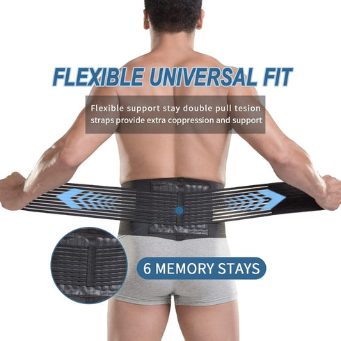 Paskyee Back Brace for Lower Back Pain Relief, Sciatica Support for Men Women, Lumbar Support Belt XX-Large
