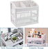 Toguma Cosmetic Storage Box, 3 Drawers and 1 Tray Makeup Organizer for Bathroom Dressing Table (White)