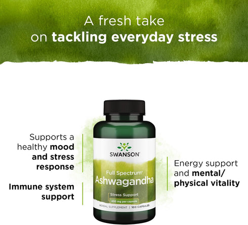 Swanson Ashwagandha Powder Supplement, Promoting Stress Relief & Energy Support, Ayurvedic Supplement for Natural