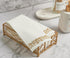 FOCUSLINE 100 Linen Feel Disposable Bathroom Napkins, Soft Absorbent Guest Towels for Parties, Weddings, Gold, 12" x 17"
