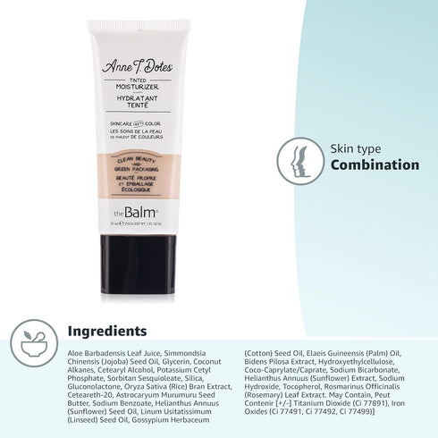 theBalm Anne T. Dotes Tinted Moisturizer, 10 (Very Fair Skin), 1 fl. oz., 7168