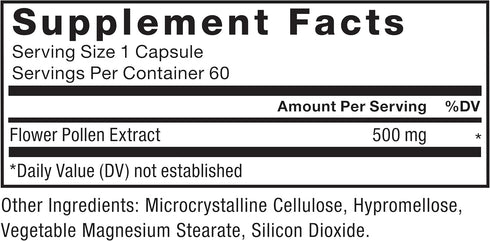 FORCE FACTOR Flower Pollen Prostate Support Supplement, 500mg Vegan Capsules for Men’s Health, 60 Count