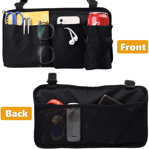 Wheelchair Side Bag with Cup Holder,Wheelchair Armrest Accessories Storage Pouch for RollatorWalkerPower