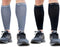 Run Forever Calf Compression Sleeves for Men and Women, Footless Socks for Runners and Pain Relief - 2-pack Black/Grey