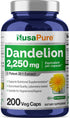 NusaPure Dandelion Root 20:1 Extract, 112.5mg Equivalent to 2,250mg, 200 Veggie Capsules, Non-GMO
