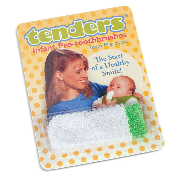 Tenders Pre-Toothbrush, 12 Individually Packaged Pre-Toothbrushes, Assorted Colors