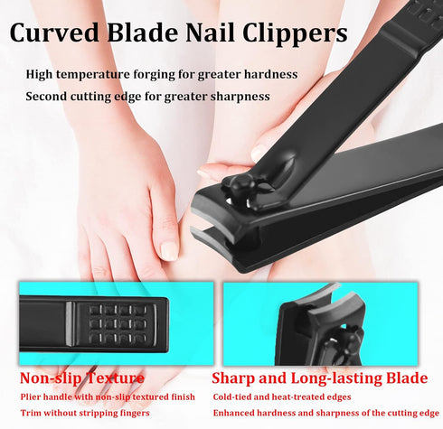 Professional Manicure Pedicure Set, 9 in 1 Stainless Steel Nail Clipper Tools with Portable Packaging Case