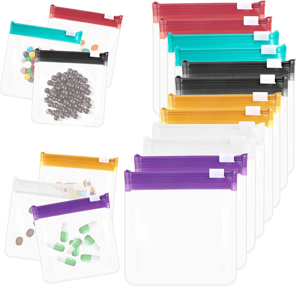Sliverdew Zippered Pill Pouch Reusable Pill Pouch Bags Storage Pouches with Slide Lock