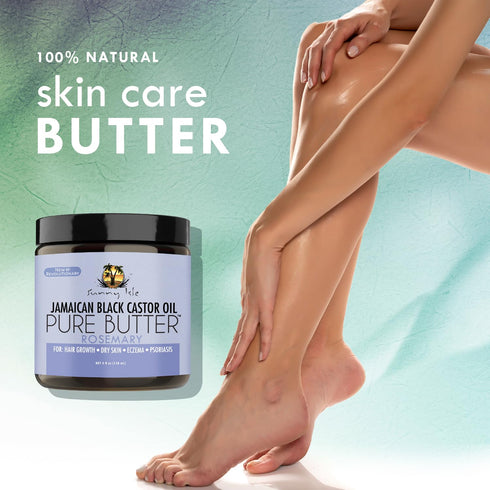 Sunny Isle Rosemary Jamaican Black Castor Oil Pure Butter 4oz - Stimulates Hair Growth & Moisturizes Hair & Skin