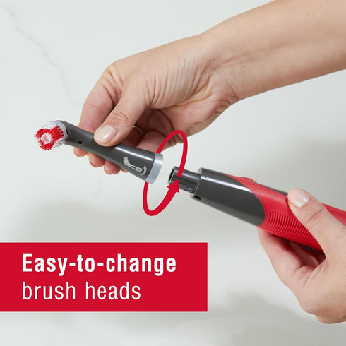 Rubbermaid Reveal Power Scrubber with Multi-Purpose & Grout Head, Cordless Electric Battery Powered Scrub Brush, Water