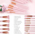 Z'OREYA 15Pcs Makeup Brush Set, Premium Synthetic Kabuki Brushes for Foundation, Concealers, Blush, Eye Shadows (Pink)