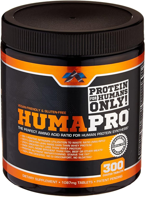 Humapro Whole Food Protein Equivalent, Protein Matrix for Humans, Essential Amino Acids, Easy Digestion, 300 Tablets
