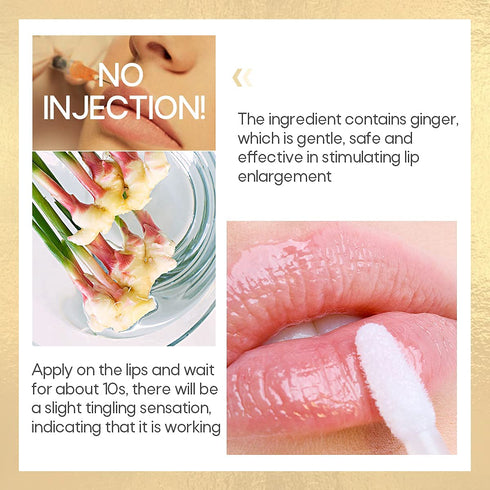 KISSIO Lip Plumper, Plant Extracts Plumping Lip Serum, Moisturizing Gloss for Fuller Lips, 5.5ml, Clear