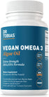 Dr. Tobias Vegan Omega 3 Algae Oil - 60 Capsules, 1400mg Vegan Omega 3 Supplement with Extra-Strength DHA & EPA