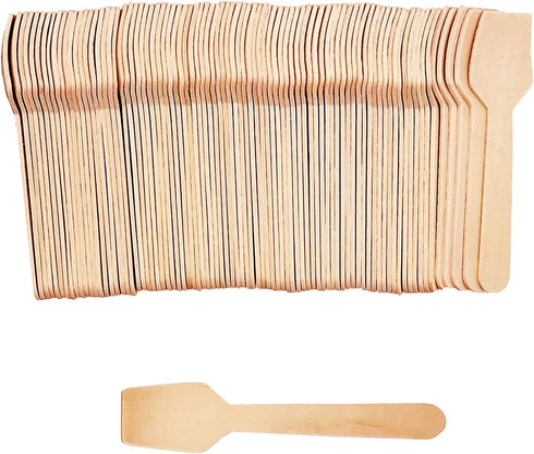 Mini Wooden Spoons - 4 inch Disposable Birchwood Ice Cream Dessert Spoons, 200pcs, Biodegradable Compostable