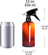 Youngever 6 Pack Empty Amber Plastic Spray Bottles, 12 Ounce Refillable Container for Essential Oils, Cleaning Products, or Aromatherapy, Trigger Sprayer with Mist and Stream Settings by Youngever