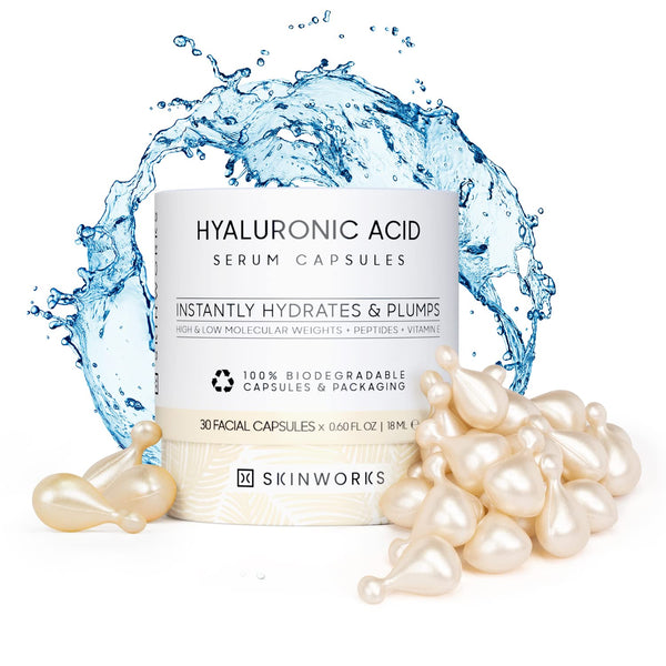 Hyaluronic Acid Serum for Face, Anti Aging Serum for Fine Lines & Wrinkles, 30 Capsules