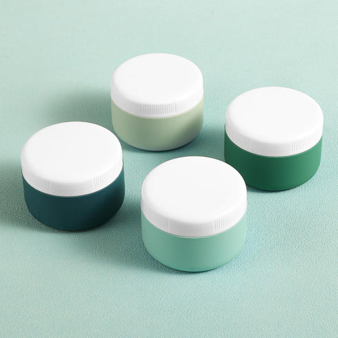 Travel Containers for Toiletries, 2oz Silicone Cream Jars BPA Free, TSA Approved Leak-proof Travel Essentials (4 Pack)