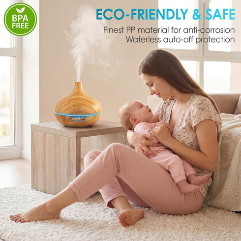 ZEBIAO 450ml 7 Rechargeable Diffuser for Essential Oils Large Room, Battery Operated Diffuser with Remote Control