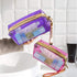 Meetory 5 Pack Waterproof Cosmetic Bag, Portable Translucent Zippered Travel Toiletry Pouch for Organizing