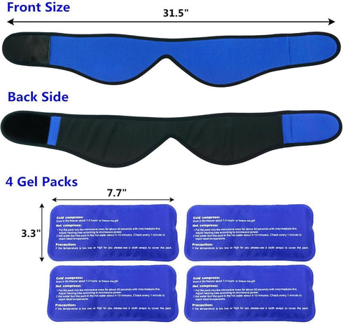 Face Ice Pack Wrap for TMJ, Wisdom Teeth, WORLD-BIO Jaw Wrap with 4 Reusable Hot Cold Therapy Gel Packs