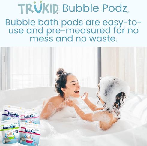 TruKid Bubble Podz Bubble Bath for Baby & Kids, Strawberry (24 Podz), Gentle Bath Bomb for Sensitive Skin