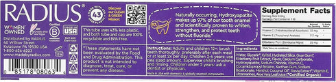 RADIUS Kids Super Duper Immunity Power Toothpaste, 2.5 Oz, Super Duper Bubble Berry Mint, Pack of 1