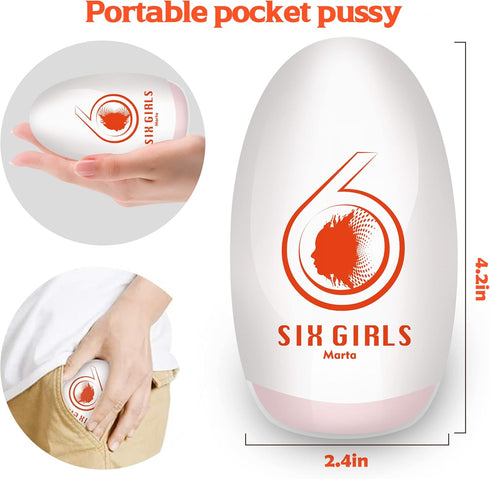Lilecemie 3D Male Masturbator Egg, Portable Pleasure Pocket Pussy Stroker with Realistic Textured Vagina Ultra Soft