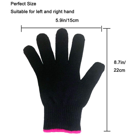Lessmon Professional Heat Resistant Glove for Hair Styling, Heat Blocking for Curling, Flat Iron, 1 Piece, Pink Edge