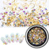 SILPECWEE 3D Nail Rhinestones and Studs Set, 6 Boxes, Gold Nail Rivets, Clear Nail Jewelry Decorations