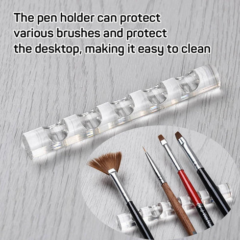 2 Pcs Crystal Bar Pen Holder, Acrylic Nail Art Painting Pen Brush Stand for Drawing Pens, Nail Gel Polish Pen Brush Stand Holder Manicure Tool. by 3zorqinron