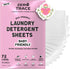 ZERO TRACE Baby Friendly Laundry Detergent Sheets, 72 Loads, Eco-Friendly, Hypoallergenic