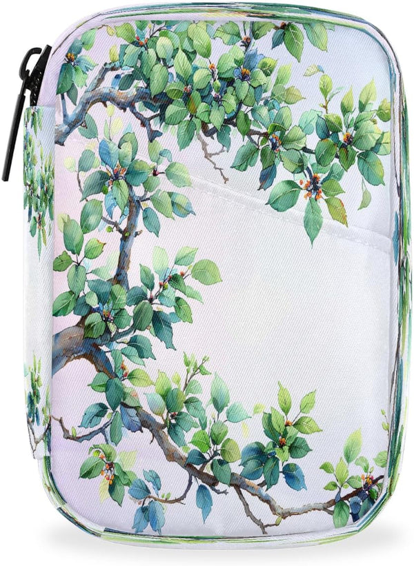 Skerhhux Plant Tree Green Pill Case Travel Pill Organizer Weekly 7 Day Portable