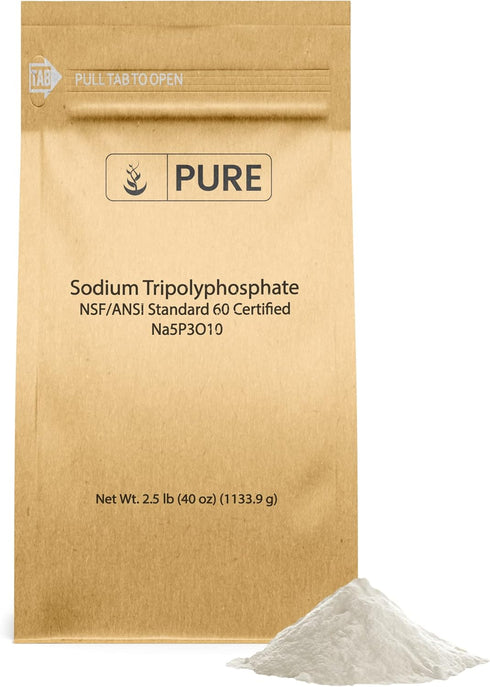 Pure Original Ingredients Sodium Tripolyphosphate (2.5 lb) - Powerful Cleaning Agent, Water Softener
