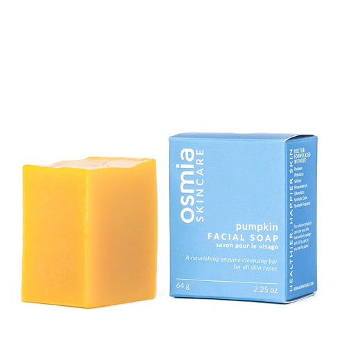 Osmia Skincare Natural Pumpkin Facial Soap Bar, Exfoliate, Smooth, Moisturize, 2.25 oz