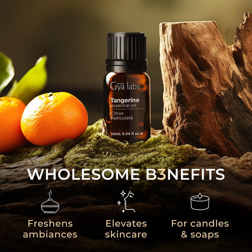 Tangerine Essential Oil for Diffuser - 0.34 Fl Oz - 100% Pure Natural Oil for Skin, Massage, DIY Fragrances & Candle