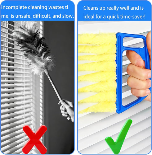 YudeWater 8Pcs 7-Finger 4 Window Venetian Blind Cleaner Duster Tool, Microfiber Dusting Brush for Wood/Vinyl Blinds