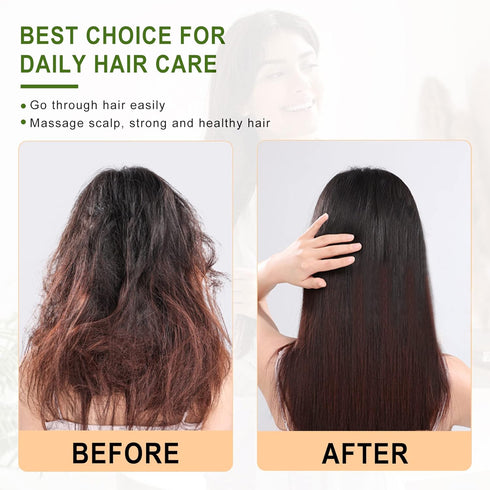 MRD Natural Bamboo Paddle Detangling Hairbrush, Massage Scalp Brush for Thick, Thin, Curly, and Dry Hair
