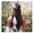 Set of 2 Women Bohemian White Peacock Feather Headband and Armband Handmade Tribal Indian Fascinator Wedding Accessories